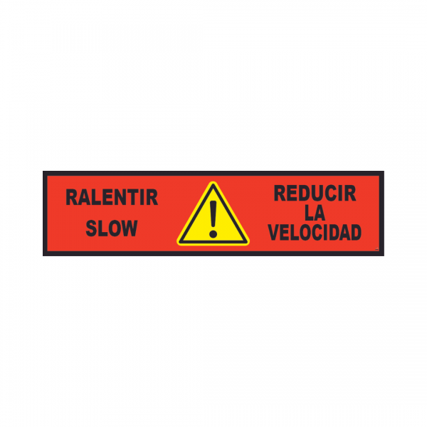 Banderole horizontale 2000X500 "RALENTIR" ! FR-EN-ES  # MONTEE BANH001-M